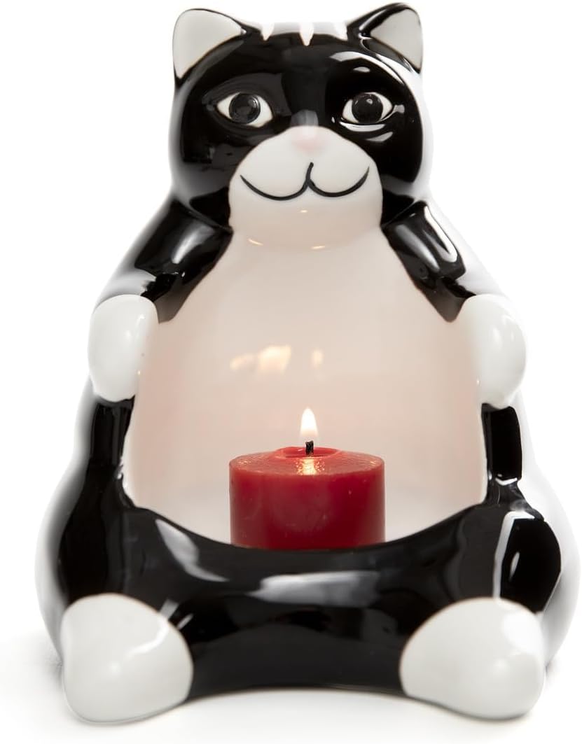 Ceramic Lazy Black Cat Home decor - Can be used as a candy dish, decorative bowl, tealight candle holder and jewelry tray | Unique Birthday gifts for Women, Mom, Grandma, Cat lover, Friend, Coworker