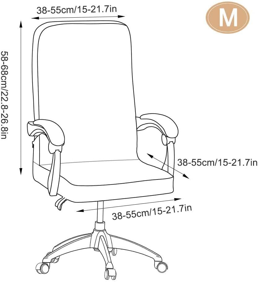 Halloween Office Chair Covers - Horror Bloody Handprints Footprints on White - Stretchable Slipcover for Modern Simplism Style High Back Boss Chair - Machine Washable - Size M