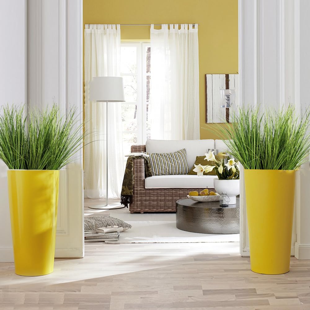 Melorca&Guilla Artificial Plants 6PCS 25.5“ Fake Tall Onion Grass,Faux Grass Plant,Artificial Grass Greenery Shrubs Bushes for Garden Porch Window Box Shop Office Home Décor