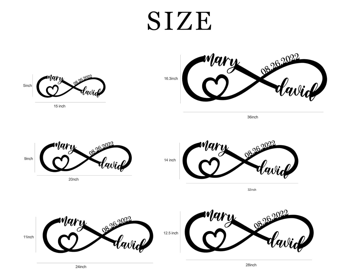 Wedding Gifts for Couples 2025 | Personalized Wedding Gifts | Couples Gift for Her | Anniversary Wedding Date Sign | Engagement Gift | Wall Decor | Bridal Shower Gift | Infinity Metal Sign