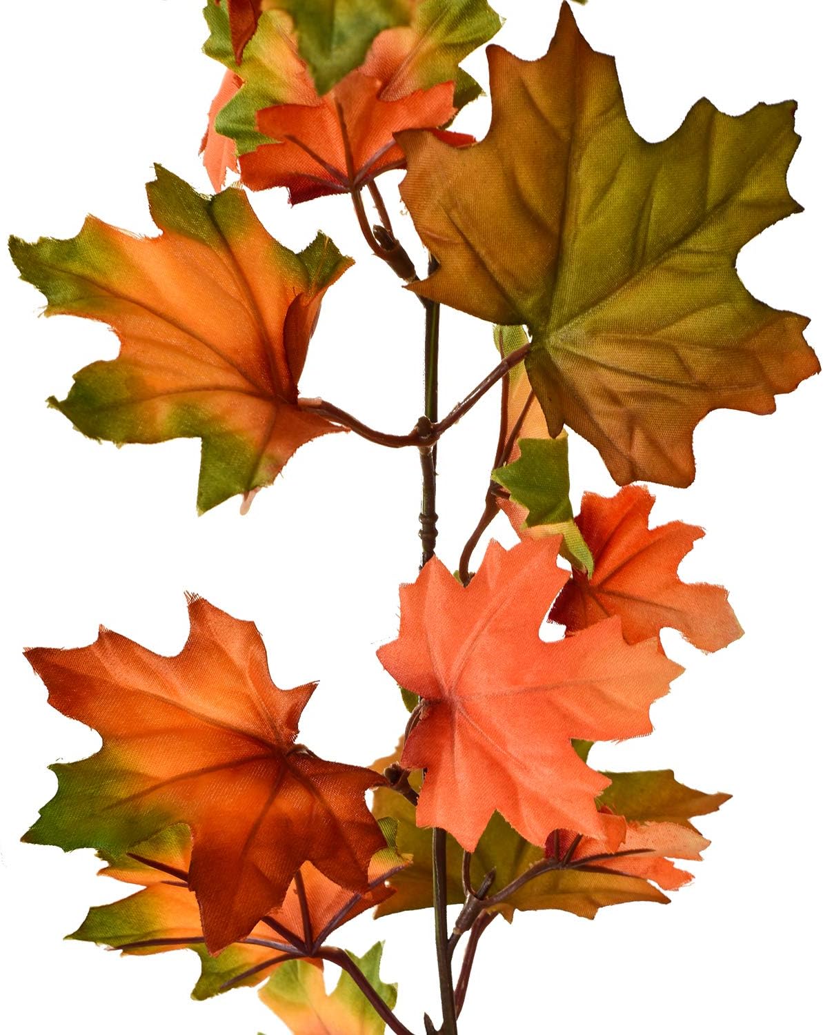 2 Pack Fall Maple Leaf Garland Clearance - 6.5ft/Piece Artificial Foliage Garland Autumn Hanging Fall Leave Vines for Indoor Outdoor Wedding Thanksgiving Dinner Party Decor