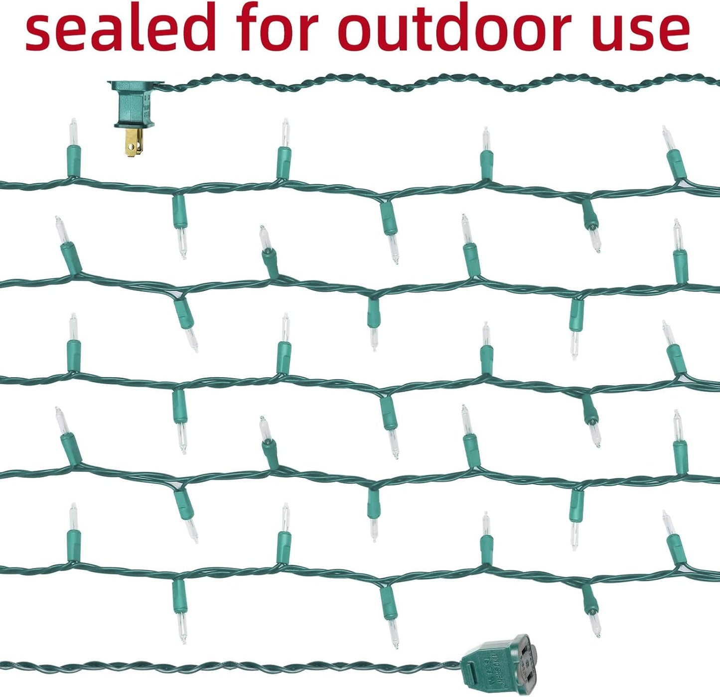 Green Wire,Clear Incandescent Bulb 100 Mini String Lights for Indoor Christmas Tree Garland Birthday Wedding Party Festival Decoration