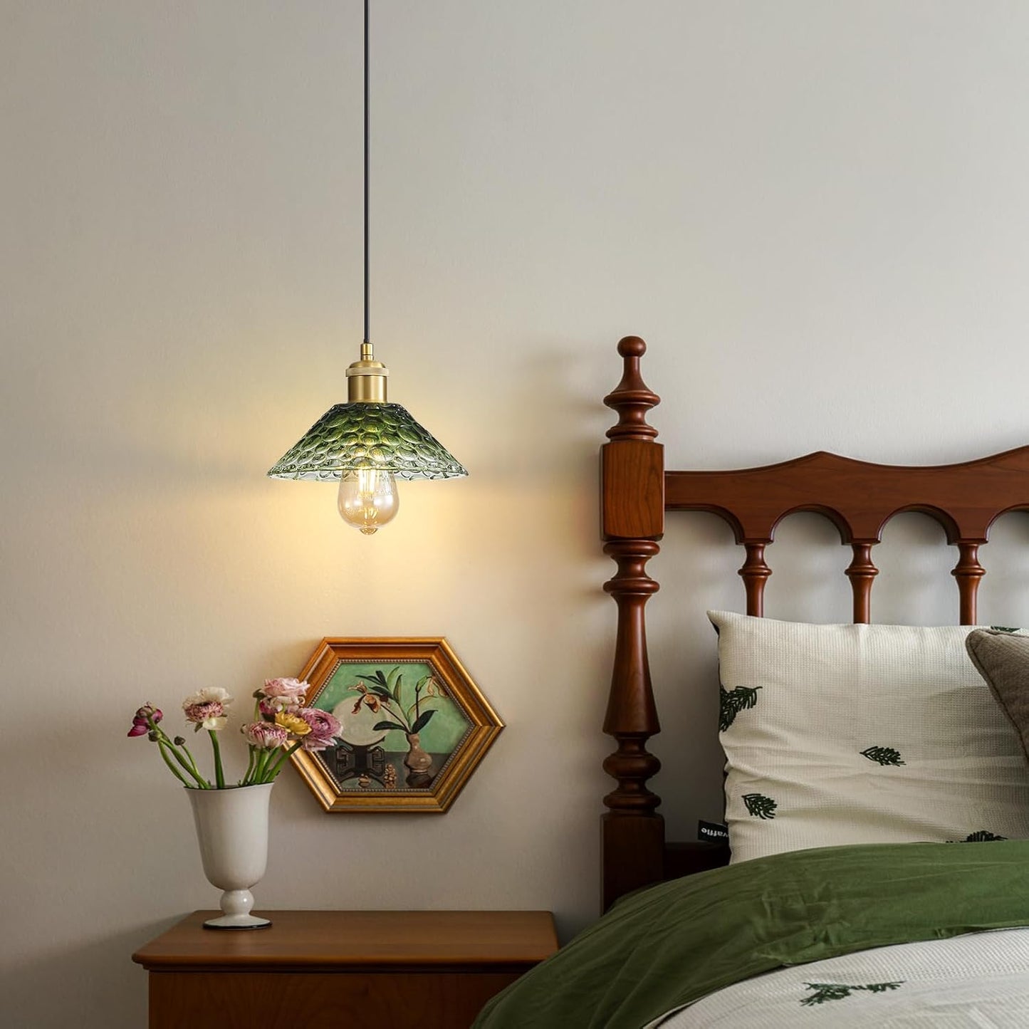 3-Pack Pendant Lights, Modern Glass Ceiling Hanging Light Fixtures,Adjustable Three Color Glass Shades Vintage Gold Chandeliers for Kitchen Island Dining Room Livingroom Entryway Farmhouse Bar