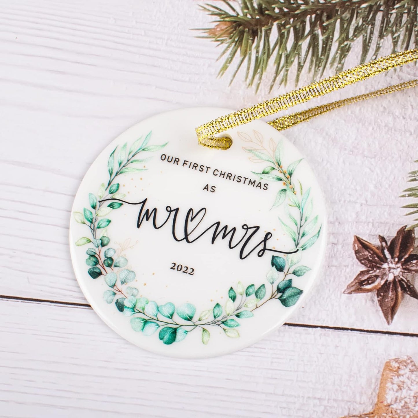 2022 Our First Christmas Married Ornaments, First Christmas as Mr. and Mrs. Ornament, Wedding Bridal Shower Gift, Newlywed Gifts for Couples, Our 1st Christmas Tree Decoration, Christmas Keepsake