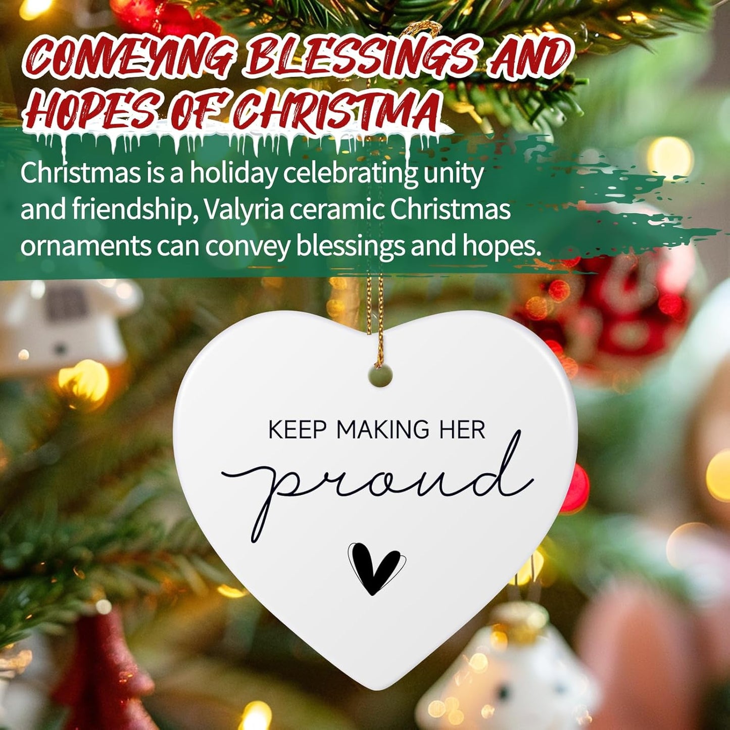 Personalized Keep Making Her Proud Ornament, Memorial Gifts for Loss of Mom Grandmother, Sympathy Gifts for Loss of Loved One, Bereavement Gift Ideas Grief Memorial Gift Christmas Ornament