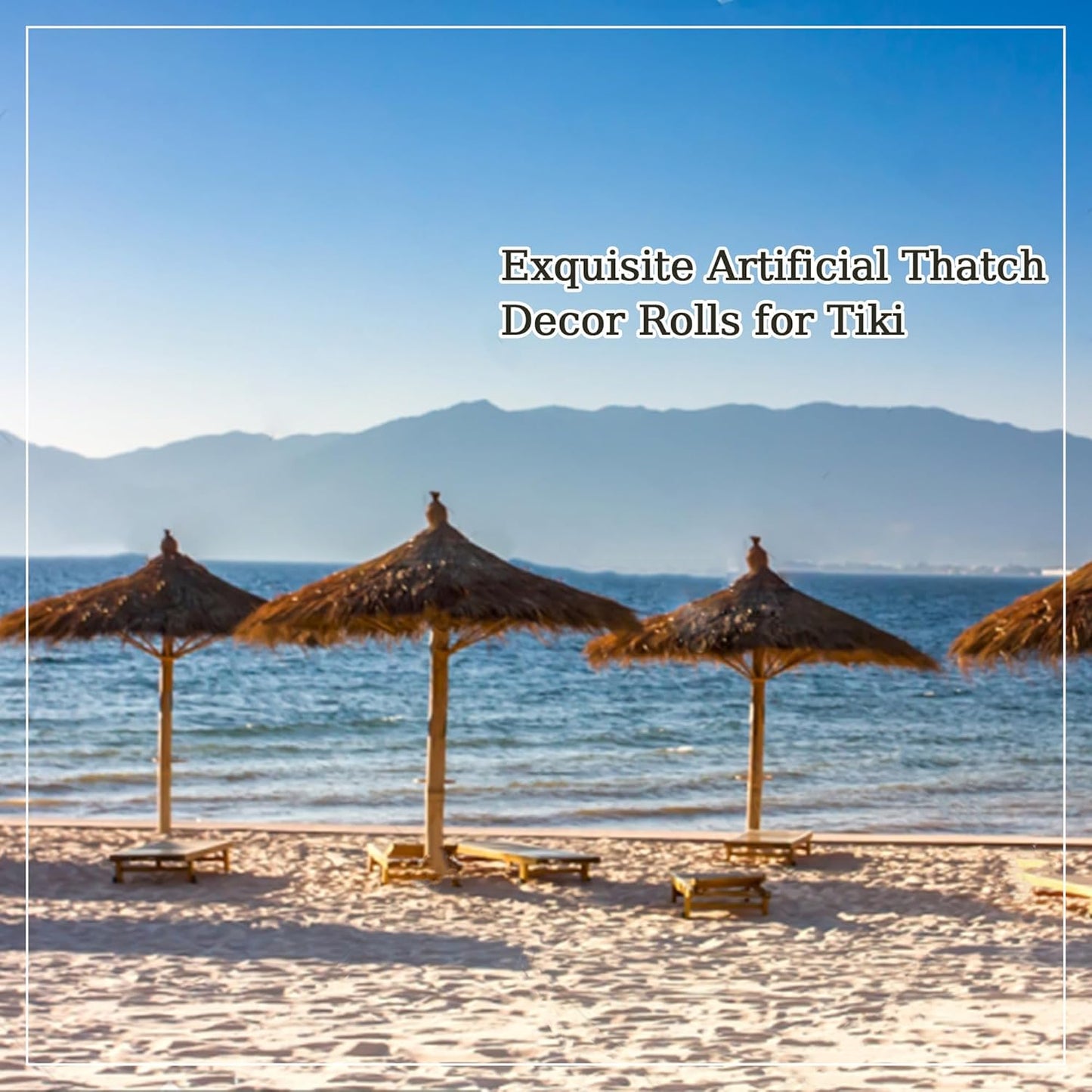 Premium Mexican Style Artificial Palm Thatch Roof Rolls. 5 Lengths, 2 Colors. Waterproof. Easy Install. Ideal for Tiki Bars, Parties, Gardens & Fences (10ft x 16in - Straw Yellow)