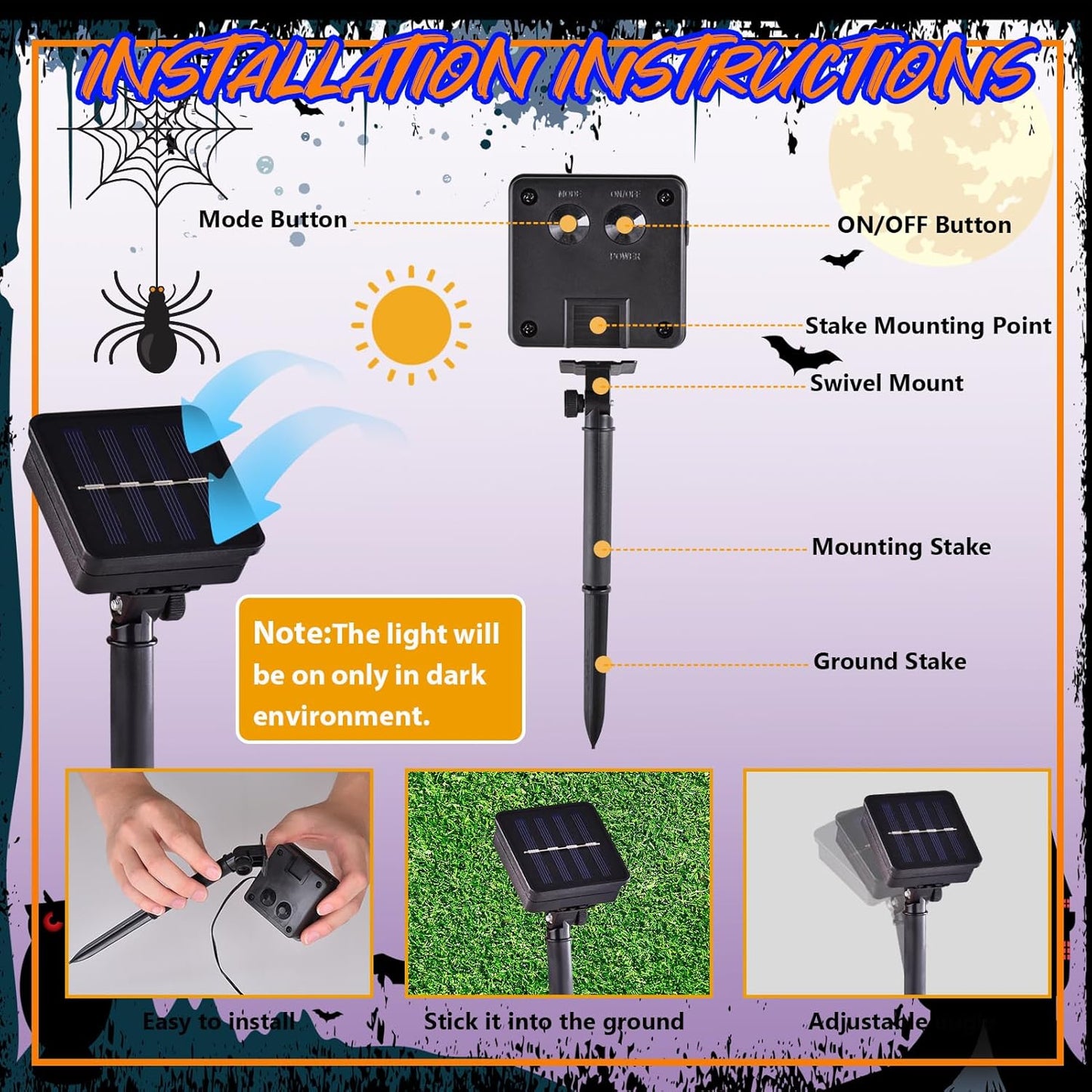 Halloween Lighted Garden Flag for Outside, Witch Feet Shape Flag Yard Decor, 8 Modes Double Sided Cauldron Eyeball Black Cat Outdoor Hlloween Decorations for Home Porch (Warm White-28x40)