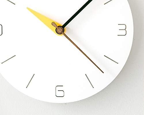 Stephanie Imports Modern Minimalist White & Spring Yellow Silent Wall Clock