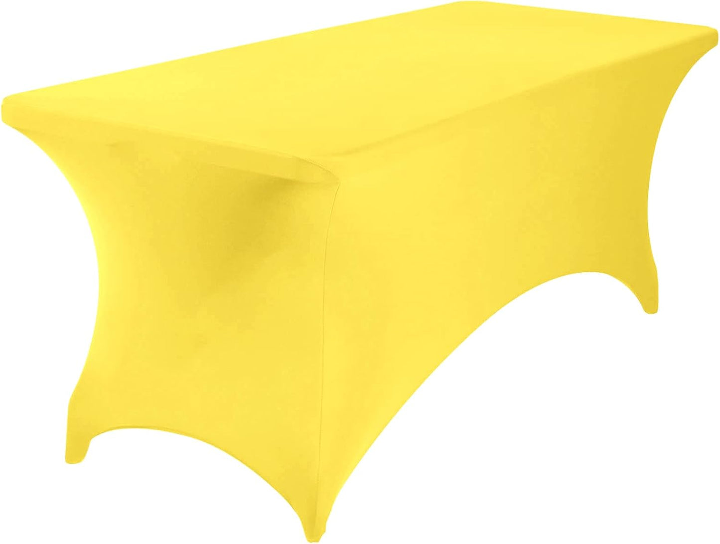 2Pack Spandex Waterproof Table Covers 6ft，Spandex 6ft Waterproof Table Cover for Party,Wedding, Banquet, and Events(Yellow)