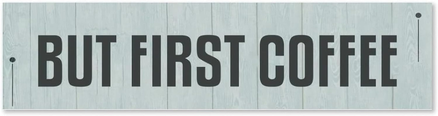 Generic Funny Wood Sign But First Coffee Rustic Wooden Hanging Sign Home Farmhouse Kitchen Wall Decoration 16 x 6 Inch