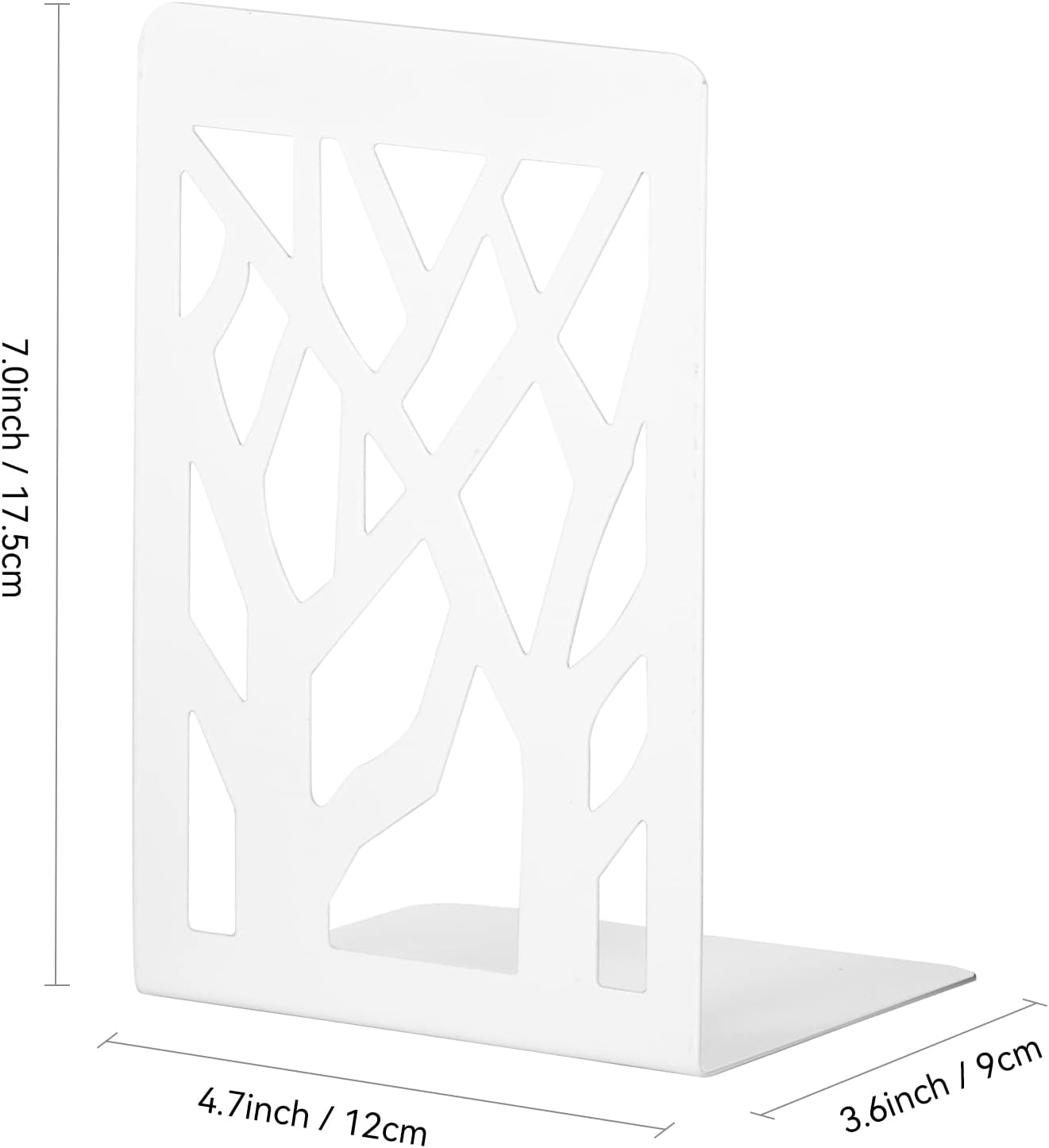 Book Ends, Bookends, Bookends for Shelves, Bookend, Book Ends for Heavy Books, White Metal Book Shelf Holder Home Decorative, Book Stoppers for Shelves, Bookend Supports 6 Pair