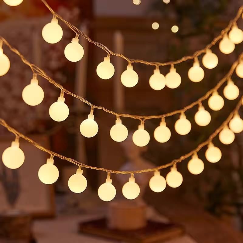 Globe String Lights Battery Operated - 20 LED Indoor Outdoor Christmas Lights, Waterproof Fairy Twinkle Light for Bedroom Classroom Dorm Camping Canopy Wedding Xmas Decor