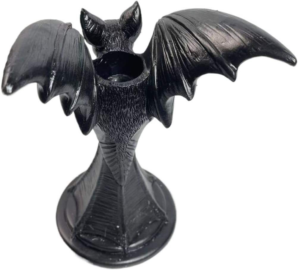 Gothic Candle Holder Raven Decor Owl Candle Sticks Holder Decor Mystical Dark Accents for Home & Parties (Bat)
