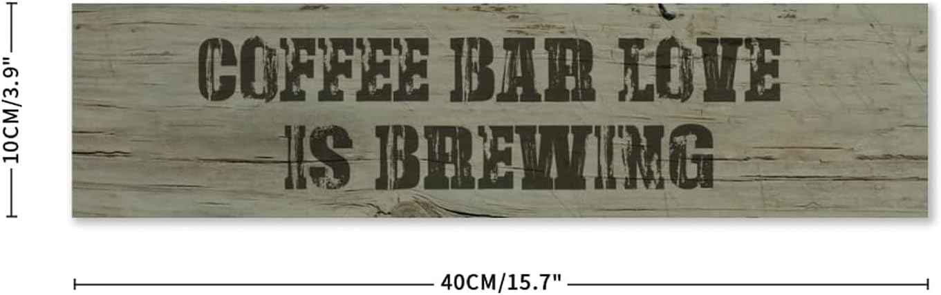 Generic Funny Wood Sign Coffee Bar Love is Brewing Rustic Wooden Hanging Sign Home Farmhouse Kitchen Wall Decoration 16 x 4 Inch