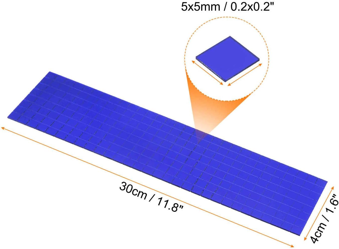 HARFINGTON 15 Sheet 7200 Pieces Self Adhesive Mirror Mosaic Tiles 5x5mm Small Square Mirror Tiles Sticker Disco Ball Stickers Mini Glass Tiles for DIY Craft Party Home Decoration, Blue