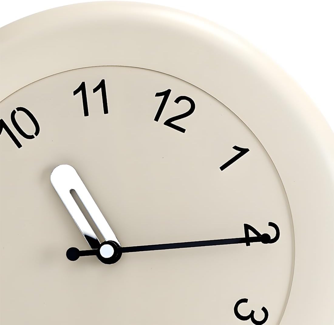 Kesin Wooden Wall Clocks 12 Inch Silent Non Ticking Wall Clocks Battery Operated - Wood White Modern Office Simple Minimalist Clocks Decorative for Kitchen, Home,Bedroom, Office, Home, Living Room