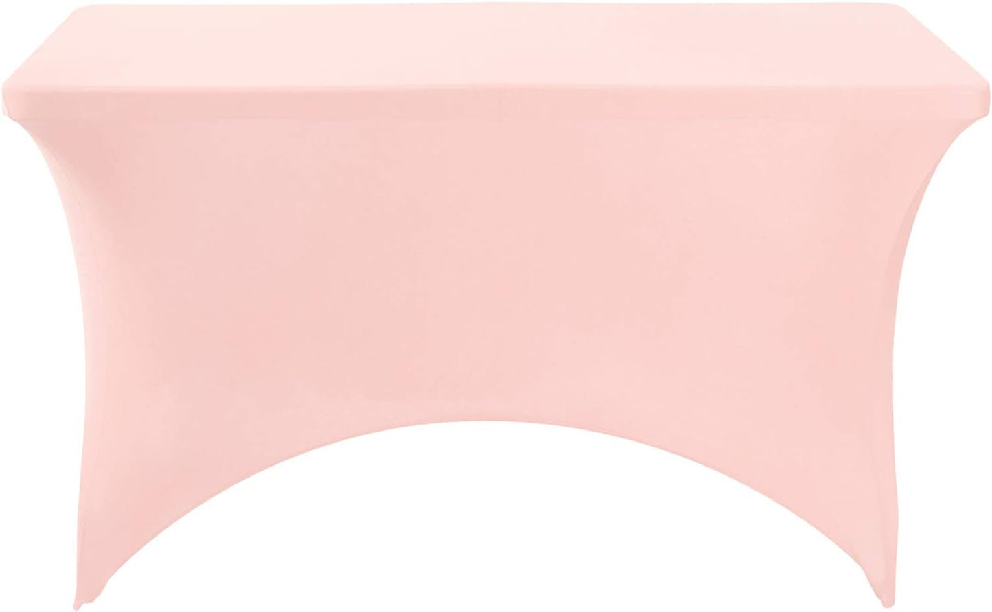 Spandex Table Cover for 4FT or 6ft or 8ft Table Universal Fitted Stretch Tablecloth for Party, Banquet, Wedding and Events-Blush Pink
