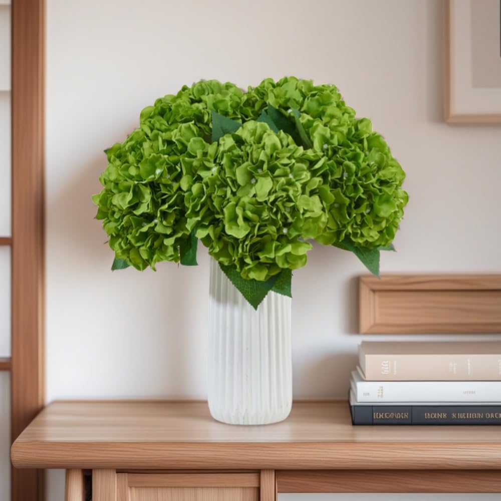 8pcs Fake Flowers Silk Hydrangea Artificial Flowers Bouquets Faux Hydrangea Stems for Home Table Centerpieces Wedding Party Decoration