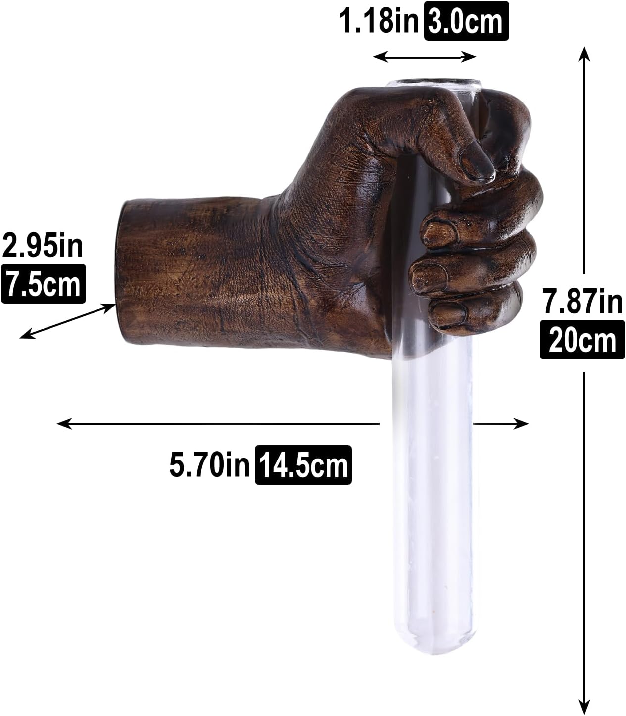 Vintage Wall Sculptures, Hand Vases Home Decor, Wall Mount Art Sculpture, Unique Wall Art Statue, Funky Flower Vase Decorations, Modern Eclectic Hanging Decor,Glass Test Tube Vase