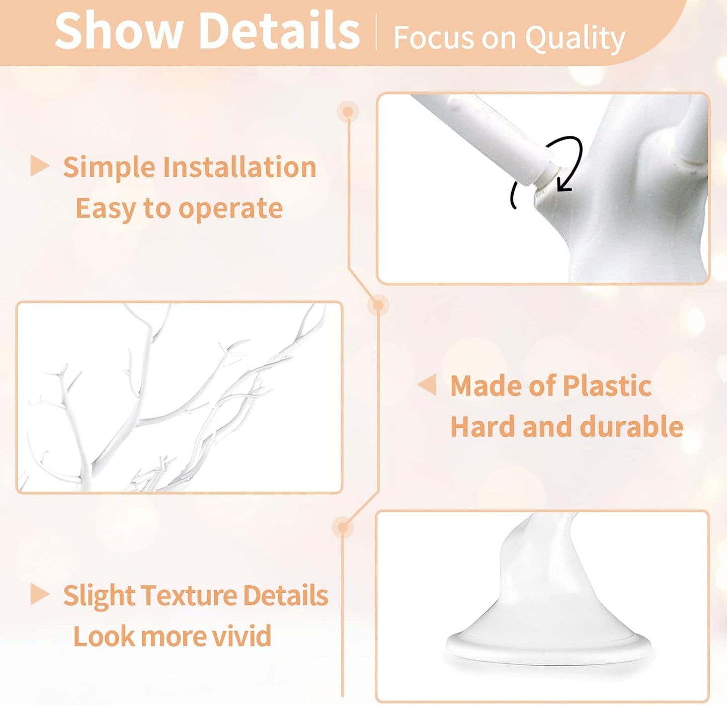 NUPTIO Artificial Tree Centerpiece, 30 inches White, Manzanita Tree Decorative Branch for Weddings, Tabletop Decoration, Ornament Display