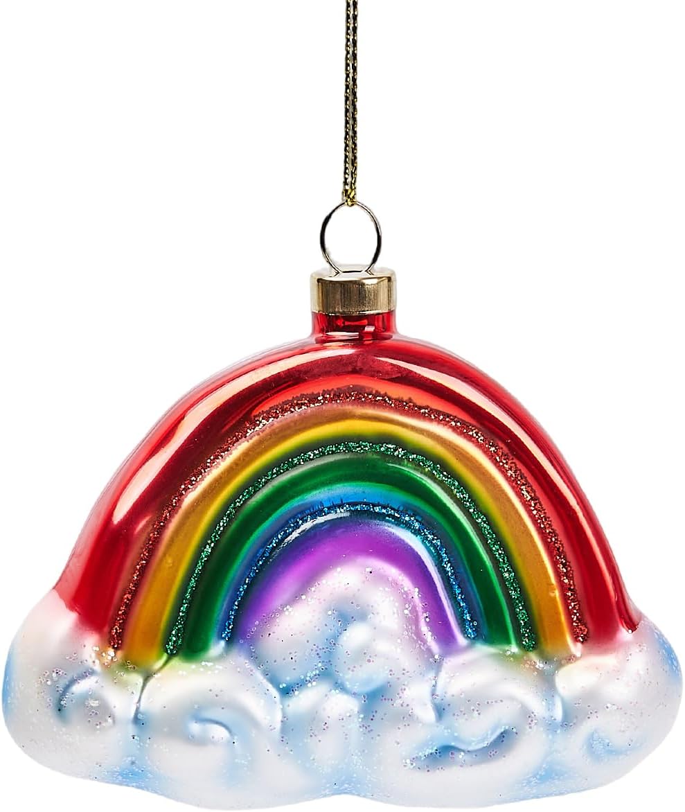 Hanging Christmas Ornaments, 2025 Glass Blown Christmas Tree Ornaments, Christmas Tree Decorations, Funny Gifts & Home Decor, Rainbow