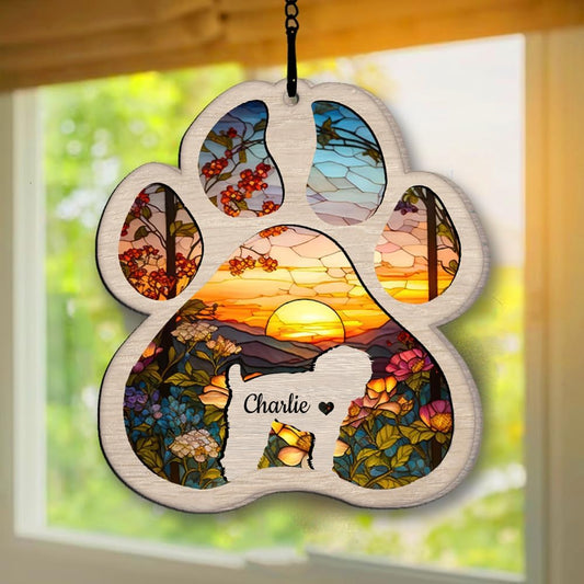 Personalized Schnoodle Suncatcher Dog Memorial Gifts, Custom Schnoodle Ornament Christmas Tree, Pet Remembrance Gift, Loss of Dog Sympathy Gift, Pets Memorial Ornament, Pet Loss Suncatcher