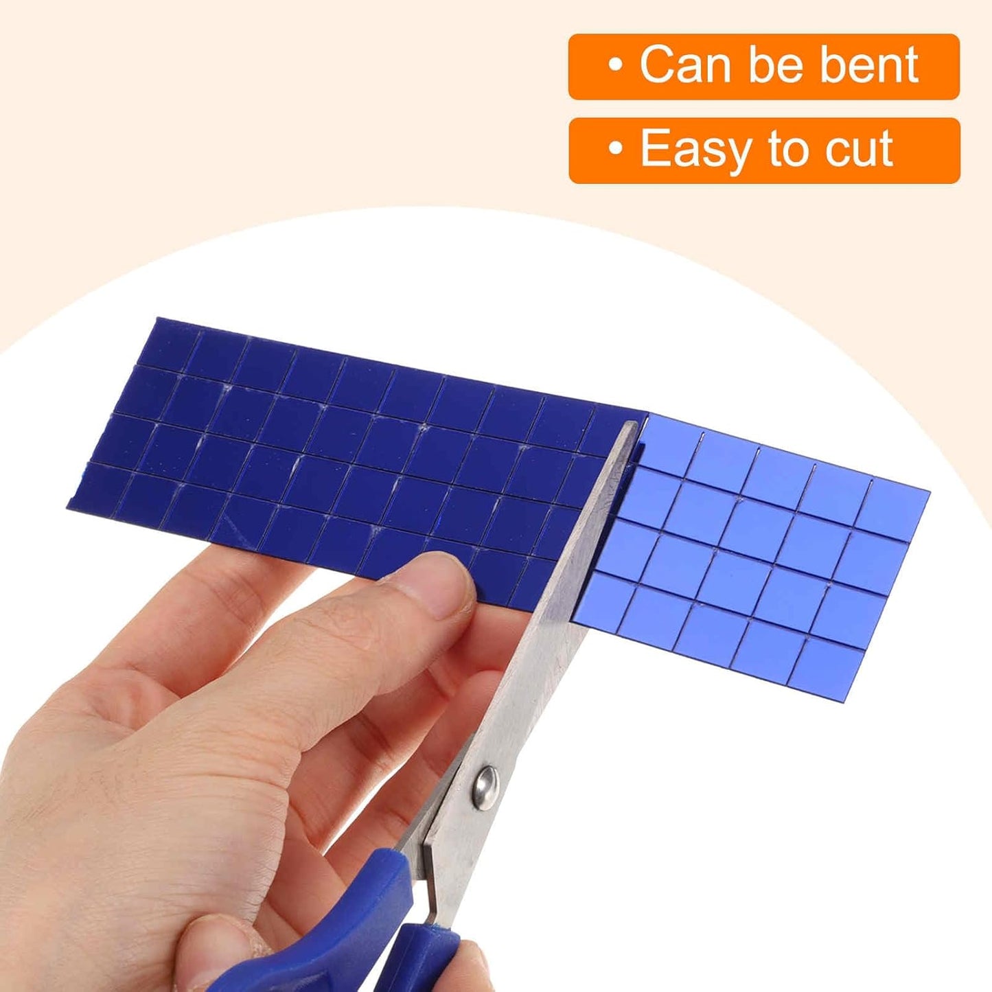 HARFINGTON 10 Sheet 4800 Pieces Self Adhesive Mirror Mosaic Tiles 5x5mm Small Square Mirror Tiles Sticker Disco Ball Stickers Mini Glass Tiles for DIY Craft Party Home Decoration, Gold