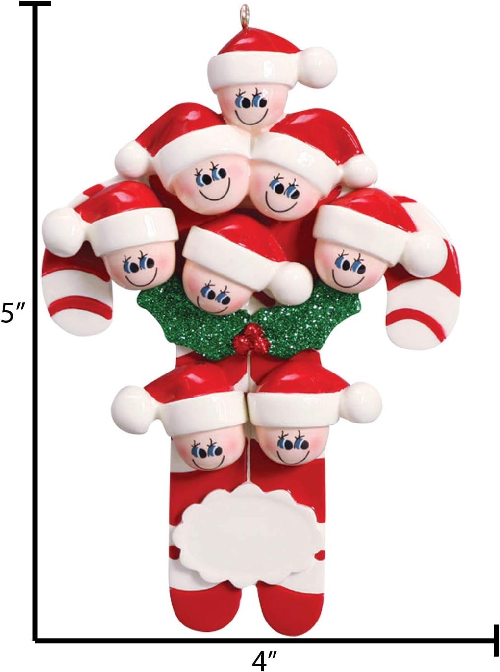 Candy Cane Family of 8 Ornament 2025 Personalized Family Christmas Ornaments 2025 | Holiday Keepsake Holly Berries Personalized Tree Ornaments for Grandchildren, Siblings & Grandkids of Eight Ornament
