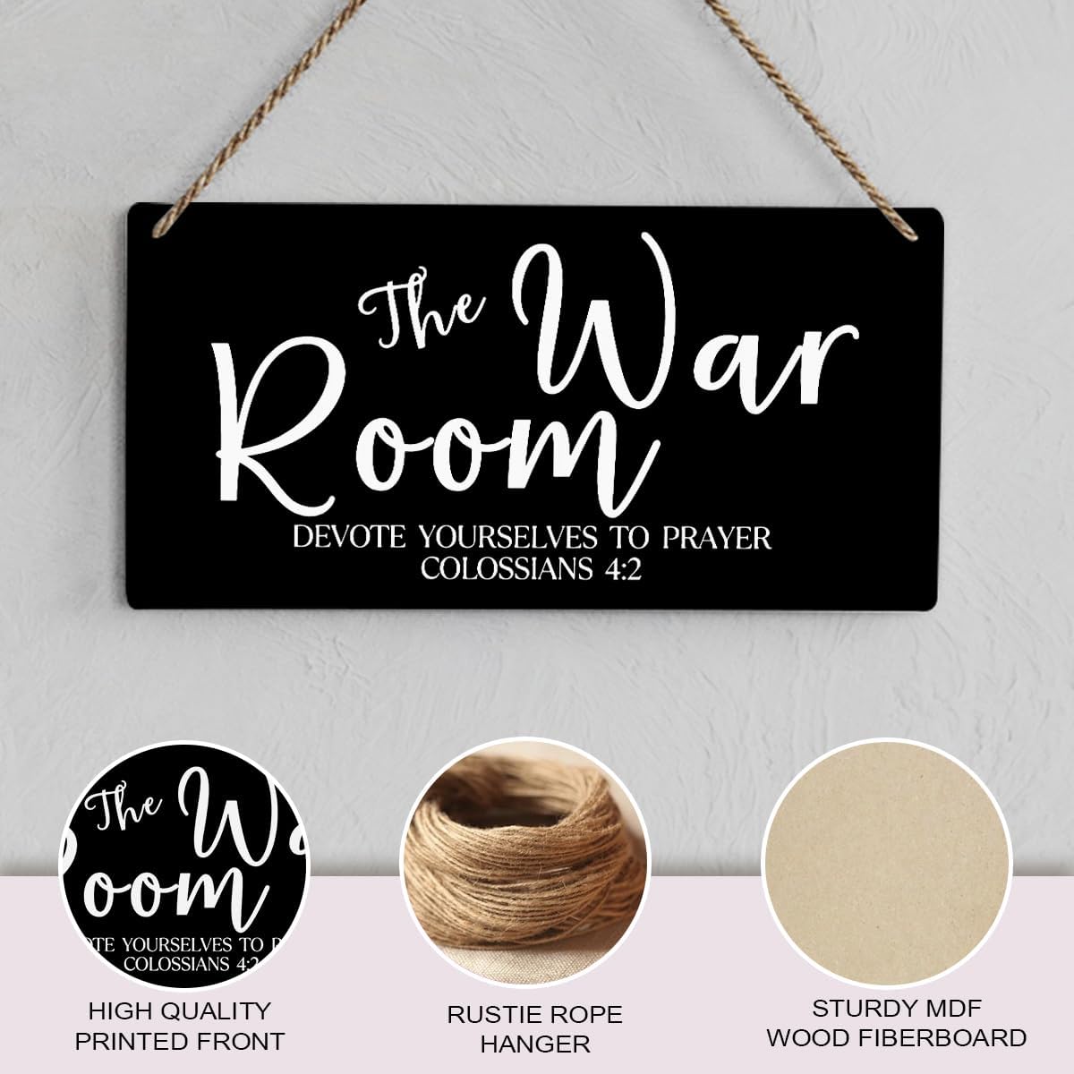 Black Decor Rustic War Room Decor Christian Bible Verse Wood Decoration Sign Regalos Cristianos Para Mujer Scripture Printed Wood Sign Wall Art Religious Gifts Faith Based Gifts