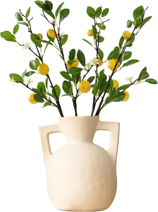 ucky Artificial Lemon Branches，4pcs of 27 Inch, Realistic Green Leaves and Yellow Lemon Fruit, Spring Summer Decoration Plants, Kitchen Decor Plant, Home Decor Plants，Greenery Stems