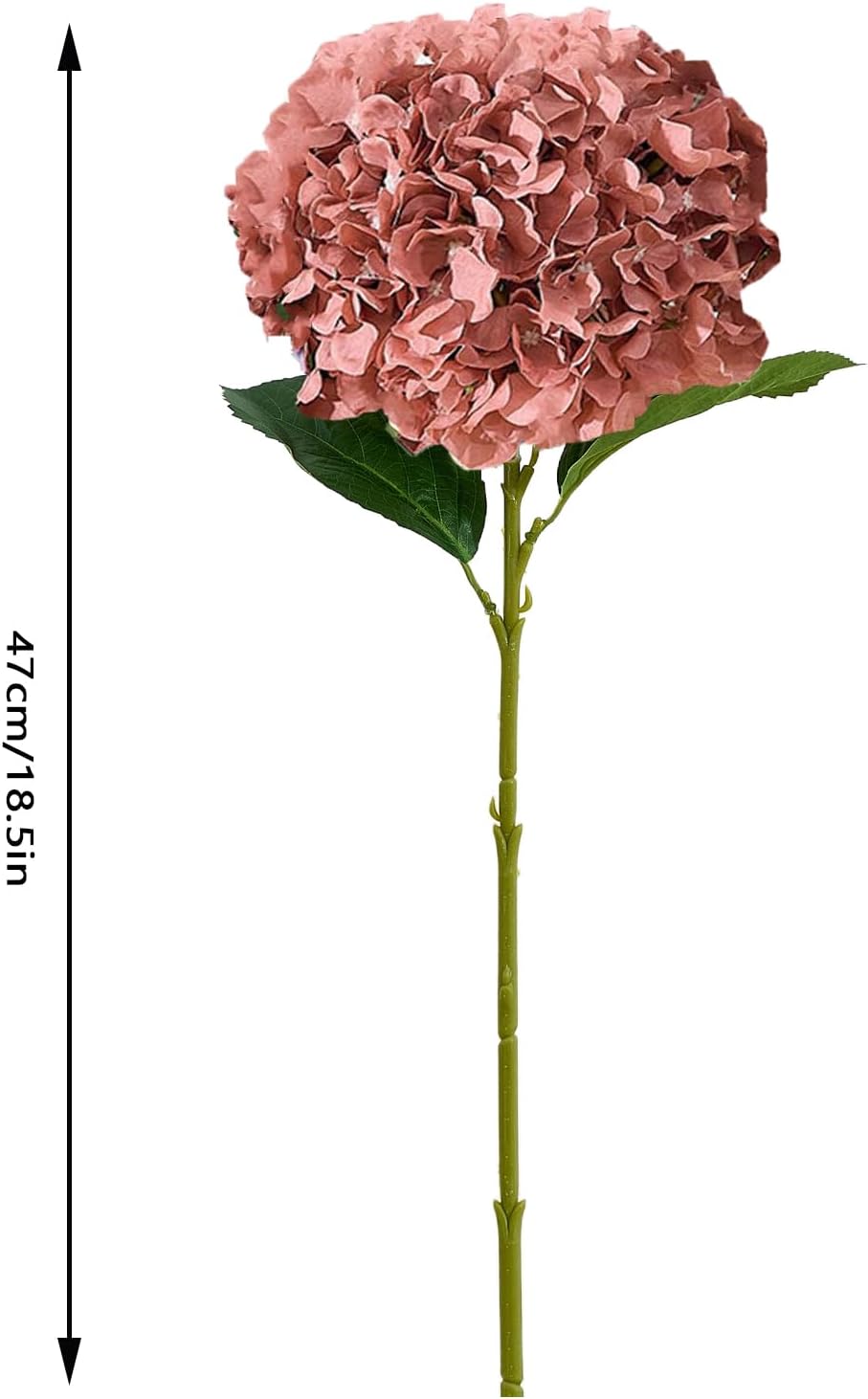 8Pcs Dusty Rose Fake Flowers Silk Hydrangea Artificial Flowers Bouquets Faux Hydrangea Stems for Home Table Centerpieces Wedding Party Decoration