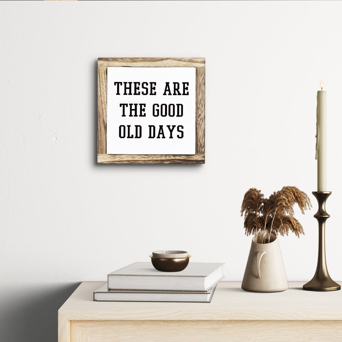 Inspirational Decor, Rustic Wood Sign, These are the Good Old Days Signs, Wooden Plaques Signs Table Decoration, Living Room Family Decor, Home Decorate for Shelf, Office Decorate