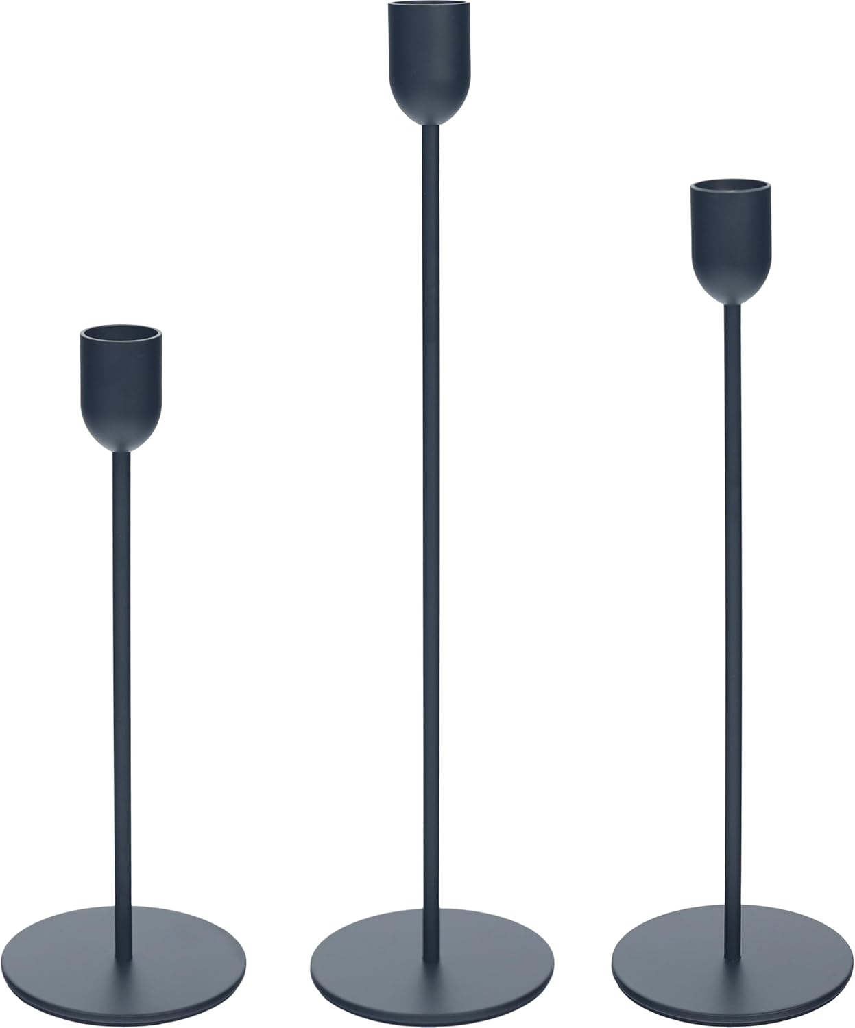 Black Tall Candle Candlestick Holder, Decorative Candlestick Holder for Wedding, Dinning, Party, Fits 3/4 inch Thick Candle&Led Candles