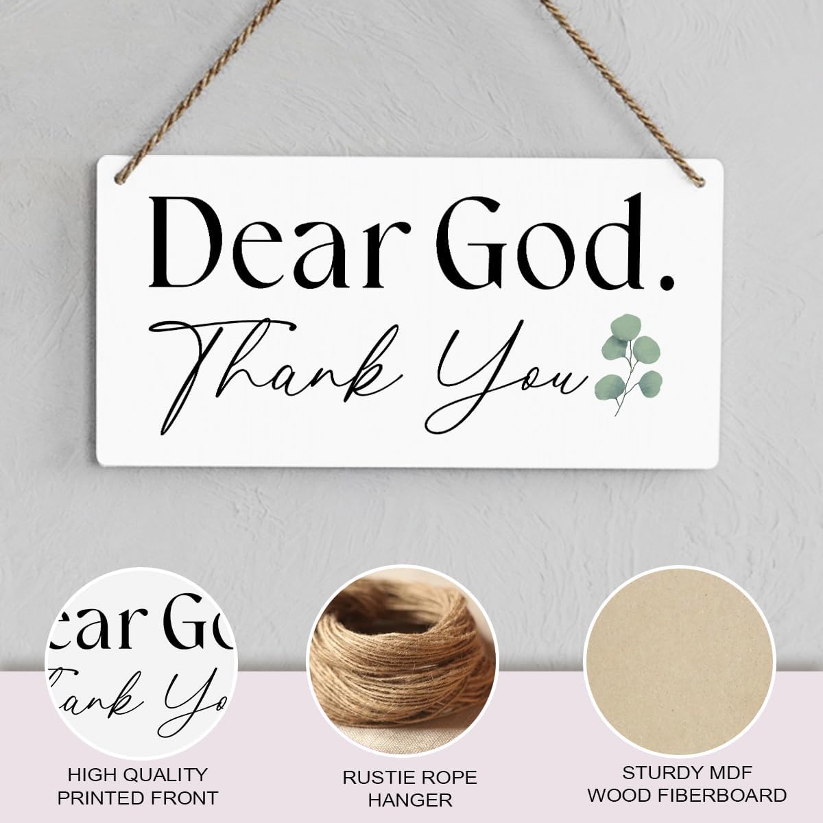 SENJIAN Christian Home Decor Christian Wall Art Rustic Bible Verse Sign Scripture Printed Wood Sign Wall Art Religious Sign for Home Office Bathroom Bedroom