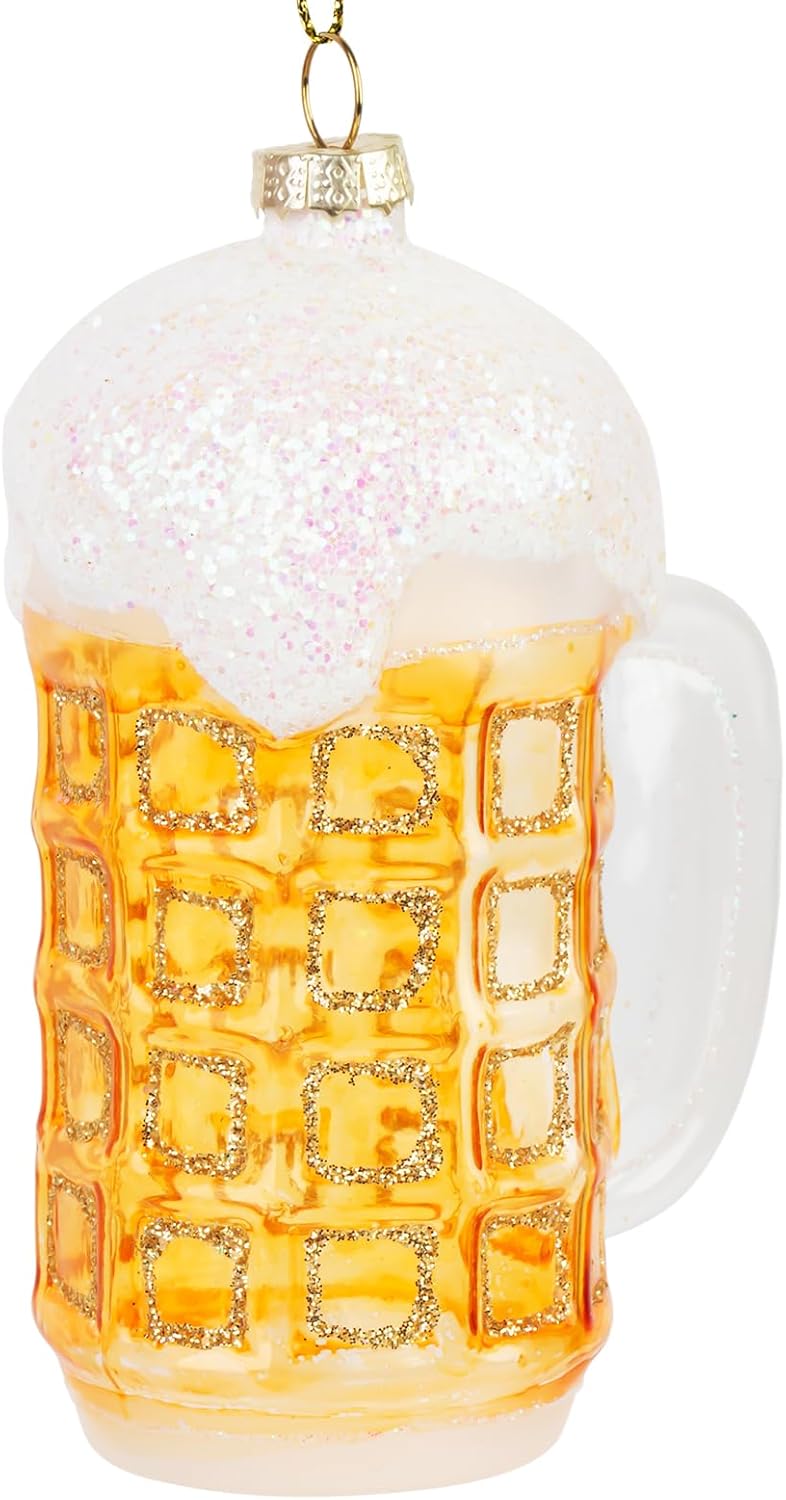 Christmas Ornaments, 2024 Glass Blown Christmas Tree Ornaments, Blue Christmas Tree Decorations, Funny Gifts & Home Decor- Mini Mug of Beer