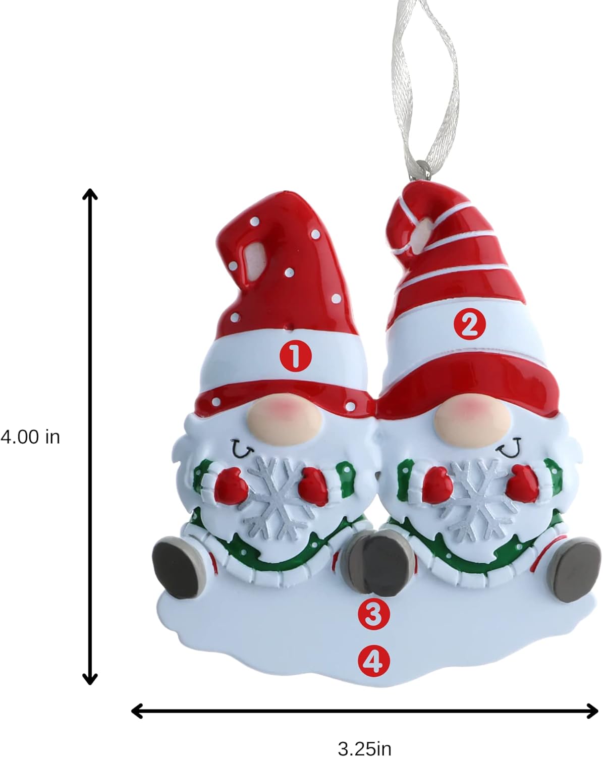 2025 Family Christmas Ornament – Personalized Ornament for Families – Custom Gnome Family Ornament – Holiday Tree Decoration Keepsake Gift (Family of 2)