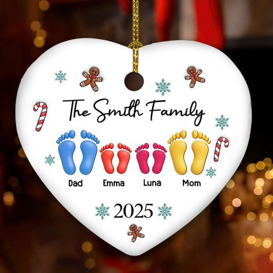 Personalized 3D Effect Ceramic Ornament – Gift for Family Members and Home Decor, Family Together Christmas 2025 Ornament