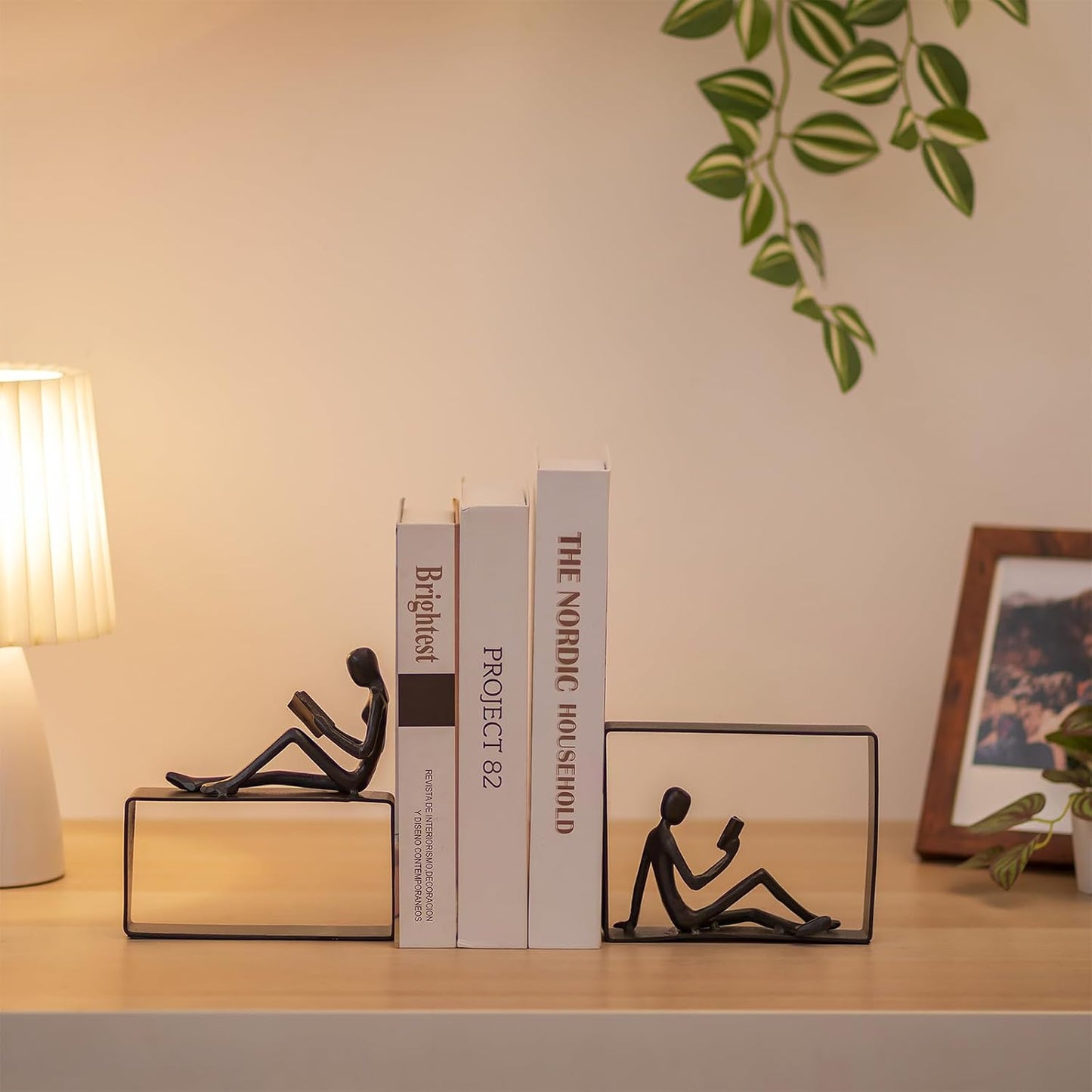 Sziqiqi Book Ends for Shelves Decorative: Heavy Duty Bookends for Books Cast Iron Cute Bookends Decorative Bookends for Shelves Office Desk Bookcase Bookshelf - Gift for Boys Girls Men Women Nerdy
