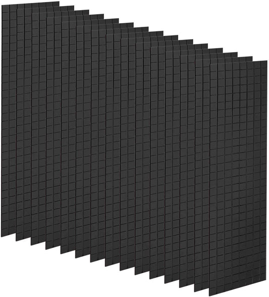 HARFINGTON 15 Sheet 7200 Pieces Self Adhesive Mirror Mosaic Tiles 5x5mm Small Square Mirror Tiles Sticker Disco Ball Stickers Mini Glass Tiles for DIY Craft Party Home Decoration, Black