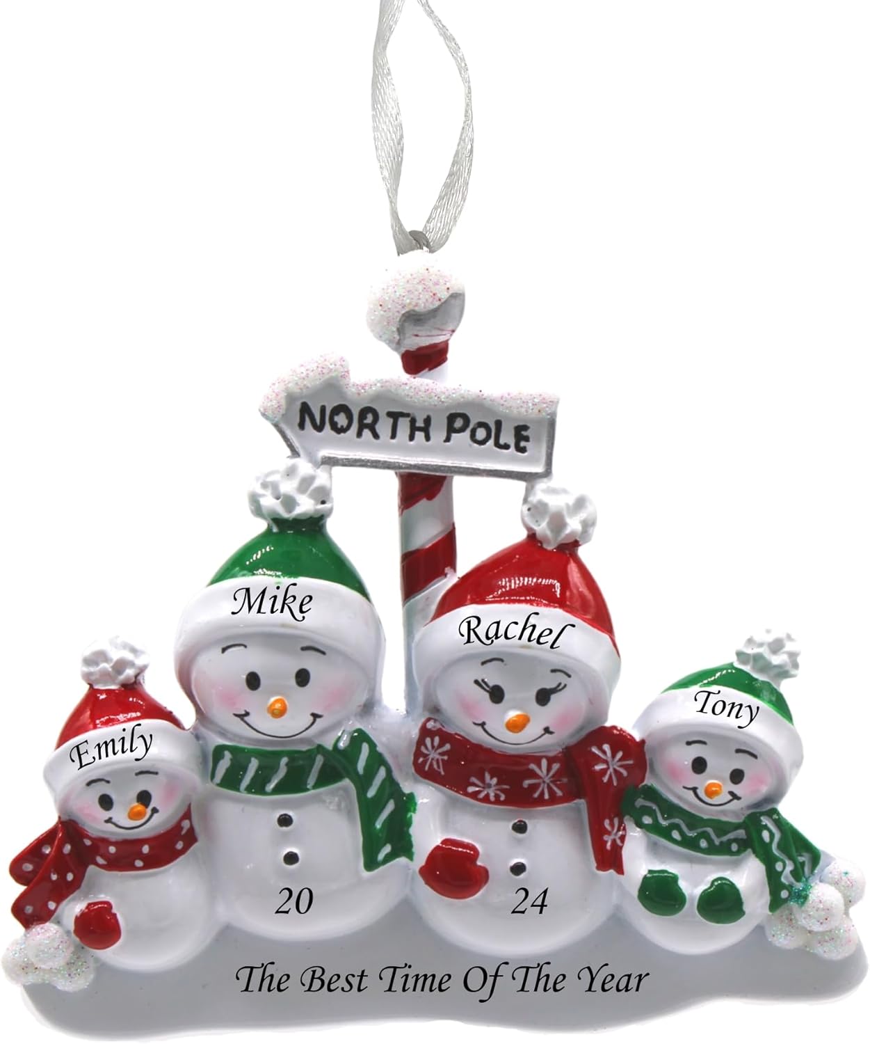 2025 Family Christmas Ornament – Personalized Ornament for Families – Custom Snowman Family Ornament – Holiday Tree Decoration Keepsake Gift (Snowman Family of 4)