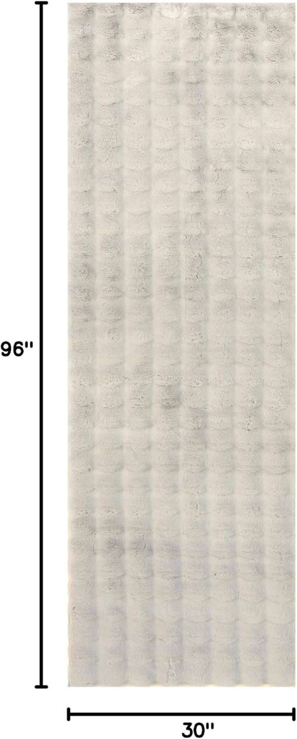 nuLOOM 2'6" x 8' Cozy Plush Area Rug, Machine Washable, Non-Slip, Soft Fluffy Shag Carpet for Living Room Bedroom Kids Room Nursery Home Decor, Jeni Grey