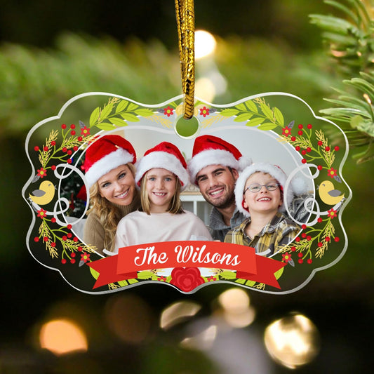 Personalized Photo Crystal Ornaments, Custom Christmas Hanging Ornaments, Decorative Hanging Glass Pendant, Design Family Picture, Gifts for Christmas