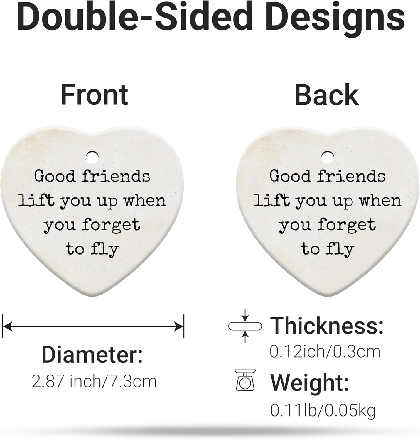 Friendship Gifts for Women, Best Friend, Funny, Work Besties, Sister, Friend Ornaments for Women, Ceramic Christmas Ornaments (Friend 3)