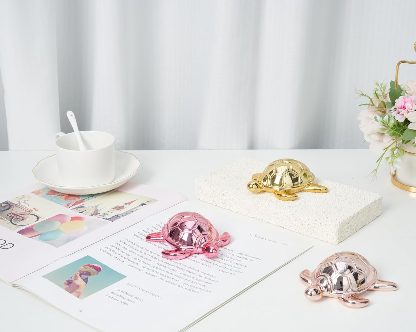 Small Sea Turtle Statue 4 inch Shiny Green Accent Knick Knacks Paperweight for Bathroom Home Office Shelf Desk Table Decor, Cute Sea Turtle Gifts for Women