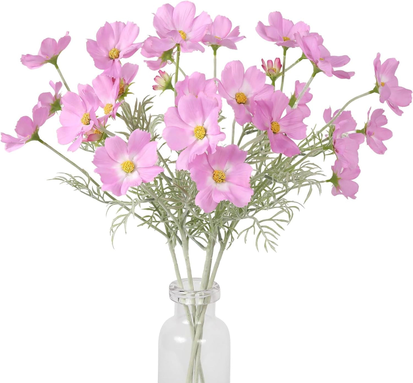 IPOPU Light Purple Cosmos Artificial Flowres 5PCS Fake Wildflowers 24.5" Lilac Flowers Artificial Daisies Silk Flowers with Stems for Baby Shower Centerpieces Home Table Decor (Light Purple)