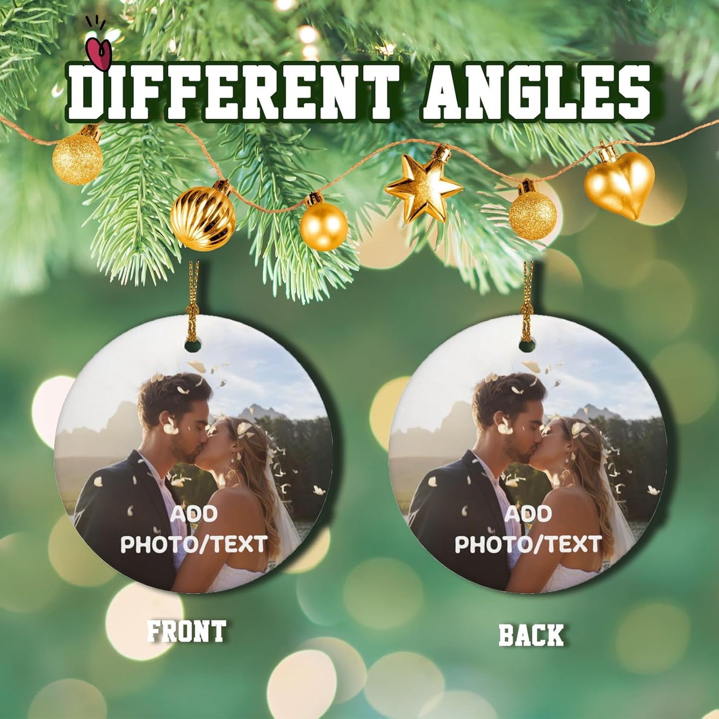 Personalized Christmas Ornaments 2025 Custom Ornament Xmas Photo Ornament Customized Gifts Round 4pcs