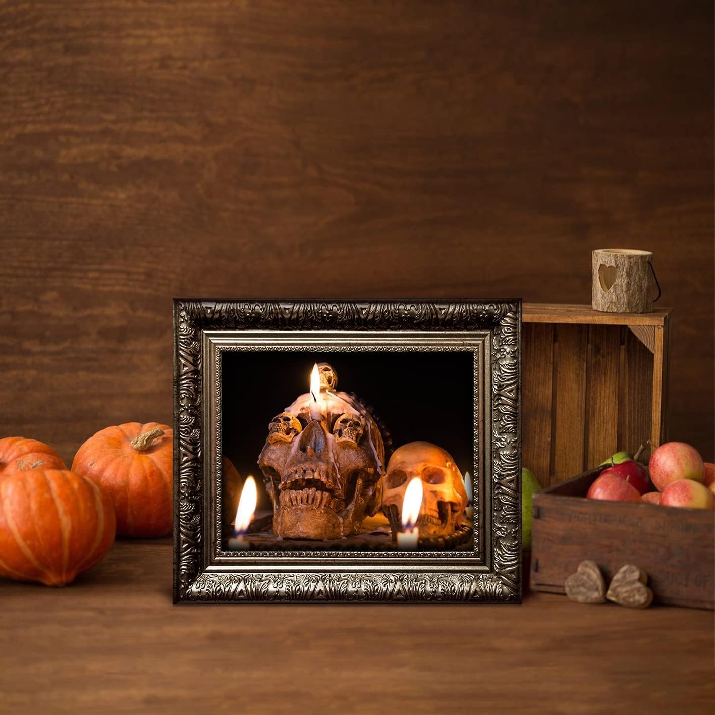 15 Halloween Gothic Mansion Haunted Horror Picture Frames, Waterproof Durable,with 80pcs Self Adhesive Dots, Creepy Photo Decorations For Haunted Home Family Castle Masquerade Party