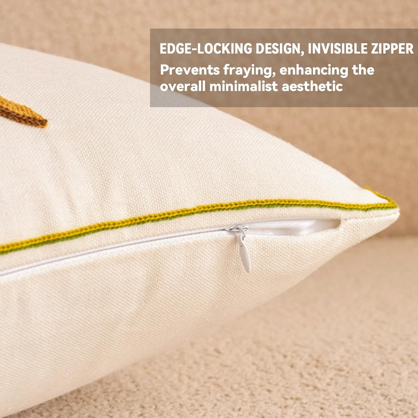 Embroidered Pillow Cover Colorful Farmhouse Floral Cushion Case Farmhouse Jacquard Throw Pillow Covers for Living Room Couch Vibrant Bloom