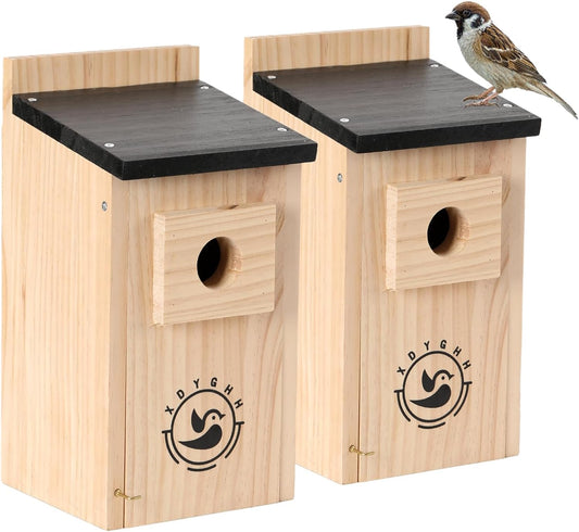2 Pack Bird Houses for Outside,Bird House kit,Hummingbird House,Blue Bird House Outdoor Wren Swallow Finch
