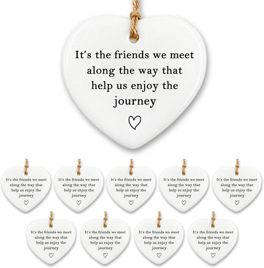 Friendship Gifts for Women Men - 10 Pcs for Women Men Keepsake, Birthday Gifts for Friends Female Male Ceramic Ornament Set